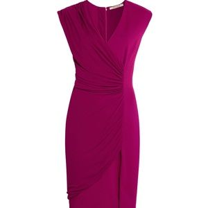 FEMME De Carrier Canada Pink Faux Wrap Dress Med